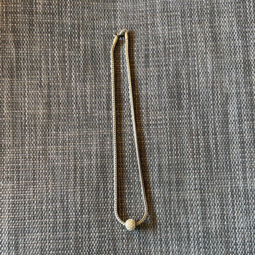 Elegant Silver Necklace with Beaded Accent